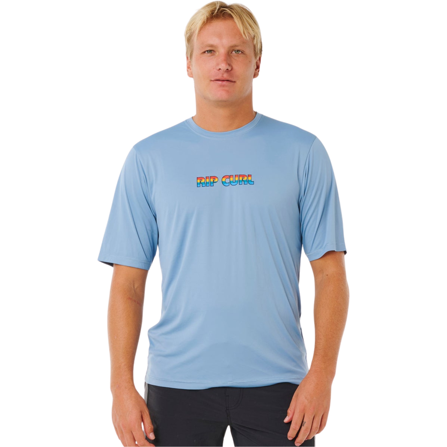 2026 Rip Curl Männer Icons Of Surflite UPF Kurzarm-Lycra-Weste 163MRV - Faded Denim